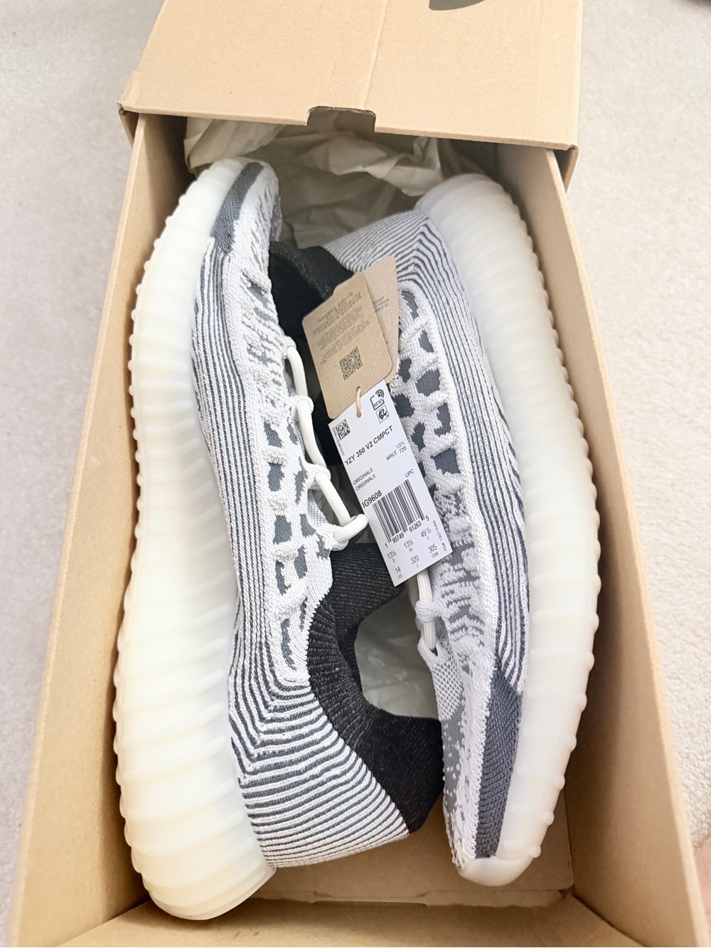Yeezy adidas YZY 350 V2 CMPCT SLATE WHITE Mens Sneaker Size 14 (NWT)